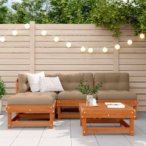 vidaXL Garden Lounge Set 13 pcs Waxed Brown Solid Pine Wood