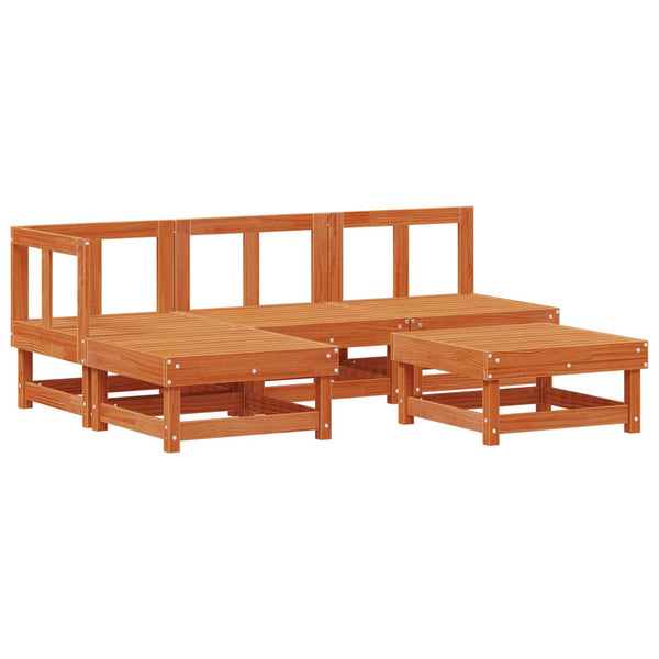 vidaXL Garden Lounge Set 13 pcs Waxed Brown Solid Pine Wood