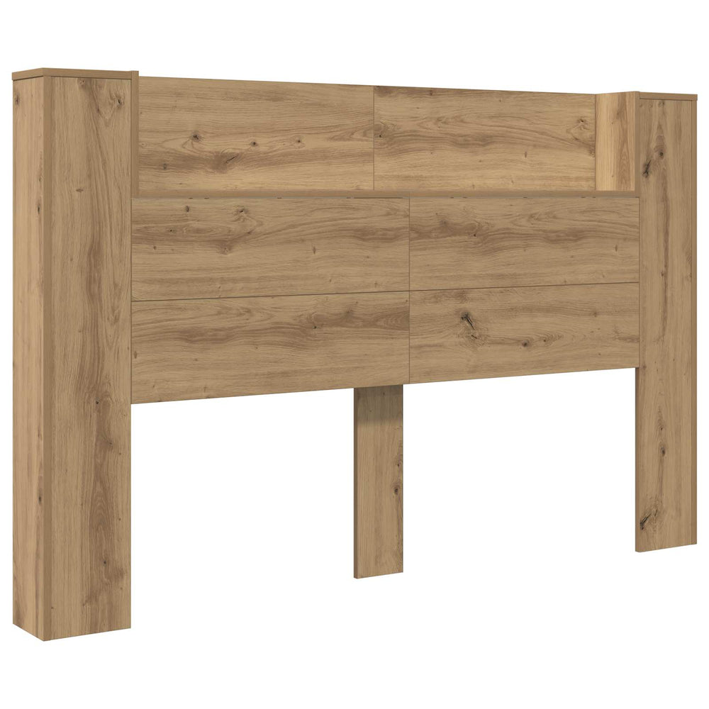 vidaXL Headboard Cabinet with LED Sonoma Oak 160 x 16.5 x 103.5 cm
