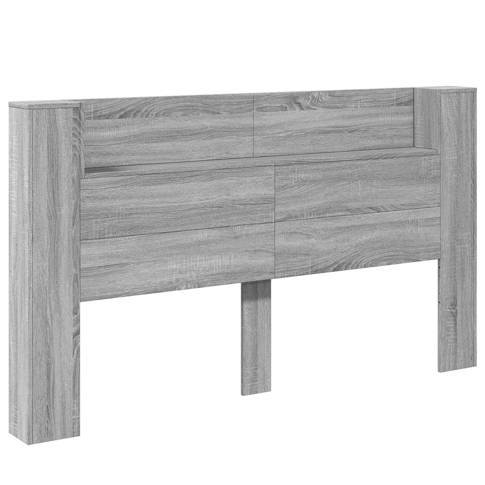 vidaXL LED Headboard Cabinet Sonoma Grey 180 x 16.5 x 103.5 cm