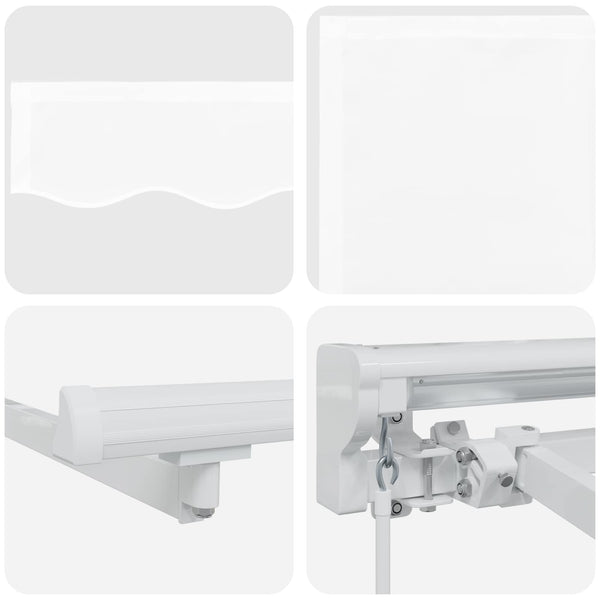 vidaXL Manual Retractable Awning White 3 x 2.5 m