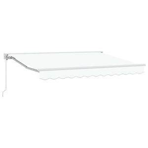 vidaXL Manual Retractable Awning White 3 x 2.5 m