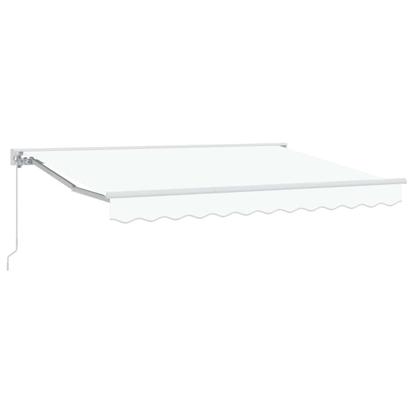 vidaXL Manual Retractable Awning White 3 x 2.5 m