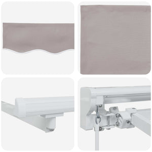 vidaXL Manual Retractable Awning Light Gray 3 x 2.5 m