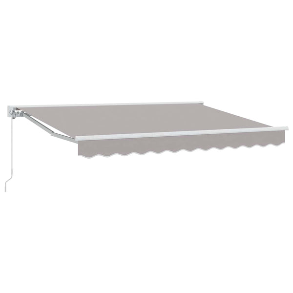 vidaXL Manual Retractable Awning Light Gray 3.5 x 2.5 m