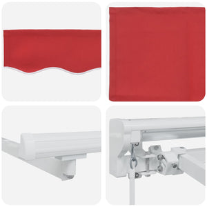 vidaXL Manual Retractable Awning Red 3.5 x 2.5 m