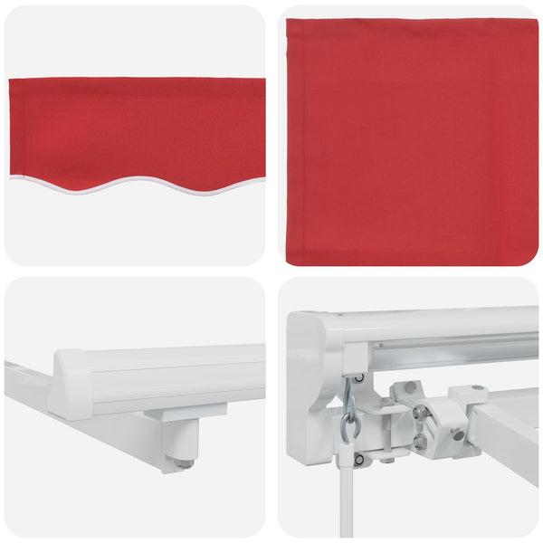 vidaXL Manual Retractable Awning Red 3.5 x 2.5 m