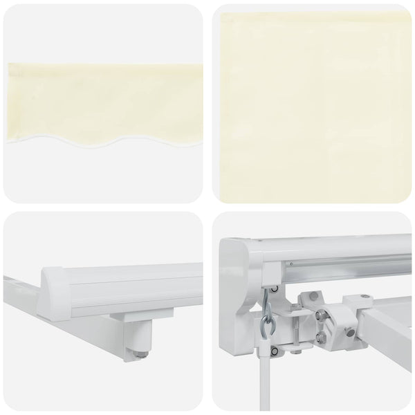 vidaXL Manual Retractable Awning Cream 4 x 3 m