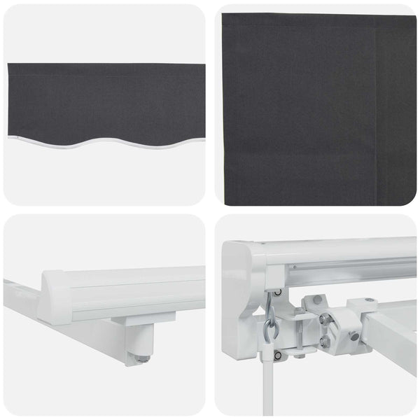 vidaXL Manual Retractable Awning Anthracite 4 x 3 m