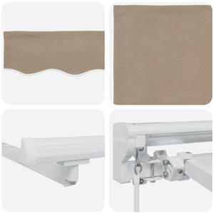 vidaXL Manual Retractable Awning Beige 4.5 x 3 m