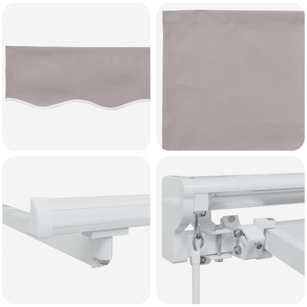 vidaXL Manual Retractable Awning Light Gray 4.5 x 3 m