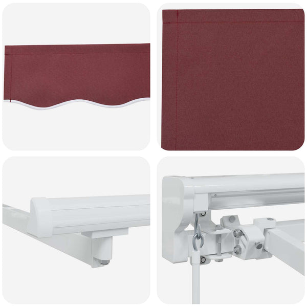vidaXL Manual Retractable Awning Bordeaux Red 4.5 x 3.5 m