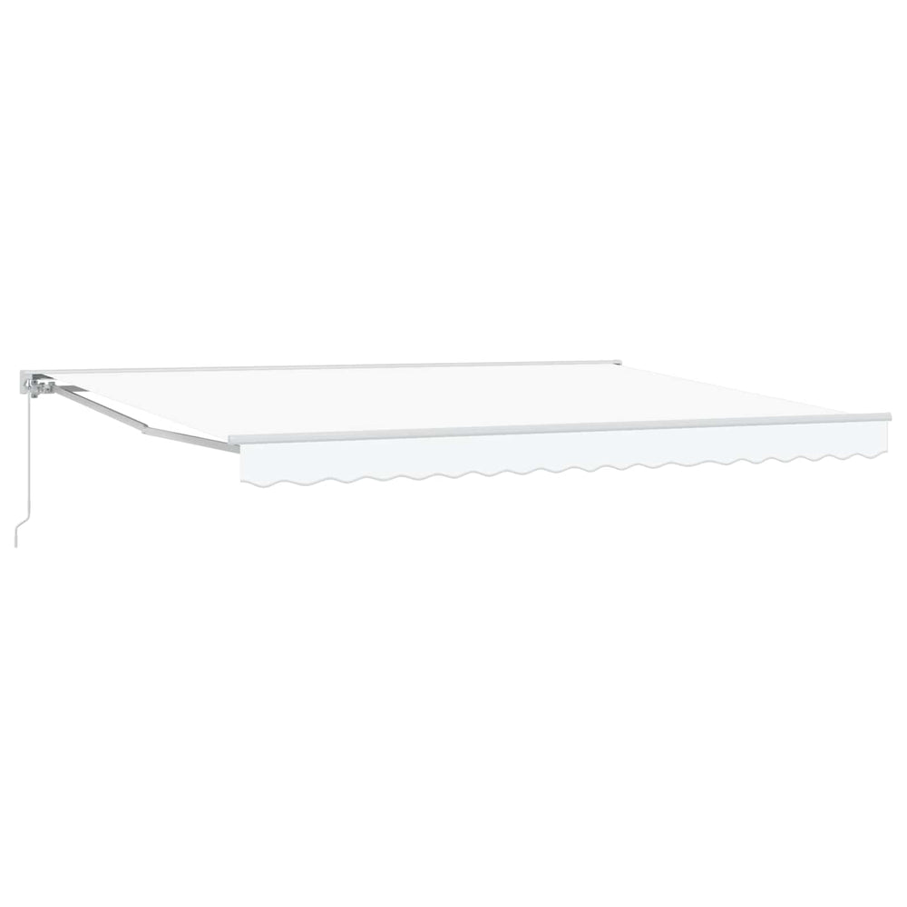 vidaXL Manual Retractable Awning White 4.5 x 3.5 m