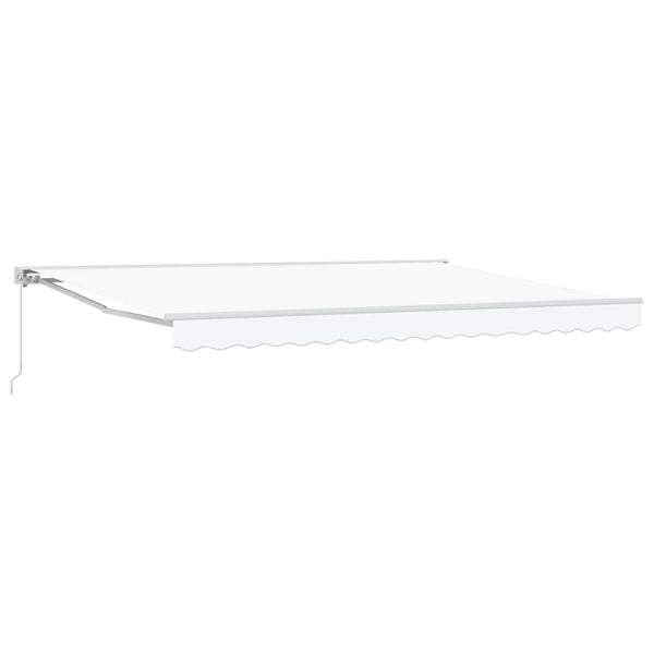 vidaXL Manual Retractable Awning White 4.5 x 3.5 m