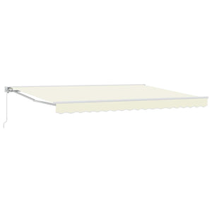 vidaXL Manual Retractable Awning Cream 5 x 3.5 m