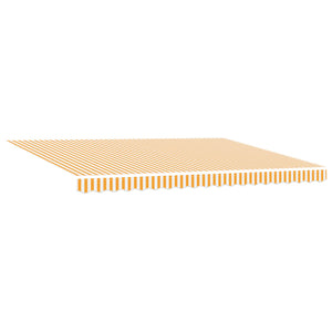 vidaXL Manual Retractable Awning Yellow and White 5 x 3.5 m
