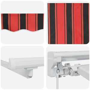 vidaXL Manual Retractable Awning Orange, Black and Yellow 5 x 3.5 m