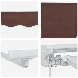 vidaXL Manual Retractable Awning Brown 5 x 3.5 m