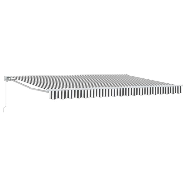 vidaXL Manual Retractable Awning Anthracite and White 5 x 3.5 m