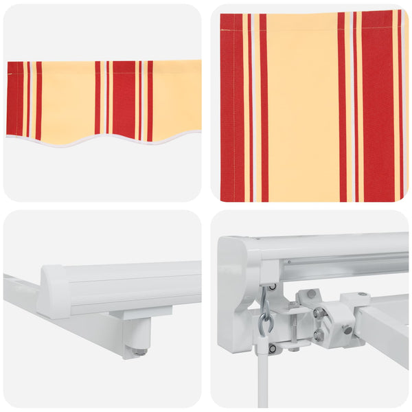 vidaXL Manual Retractable Awning Yellow and Orange 5 x 3.5 m
