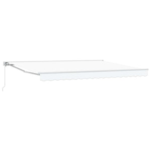 vidaXL Manual Retractable Awning White 5 x 3.5 m