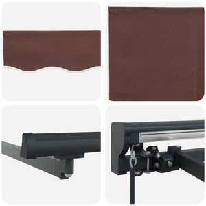 vidaXL Manual Retractable Awning Brown 2.5 x 2 m