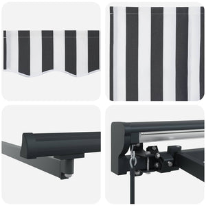 vidaXL Manual Retractable Awning Anthracite and White 2.5 x 2 m