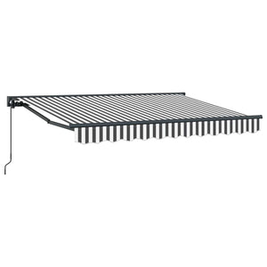 vidaXL Manual Retractable Awning Anthracite and White 2.5 x 2 m