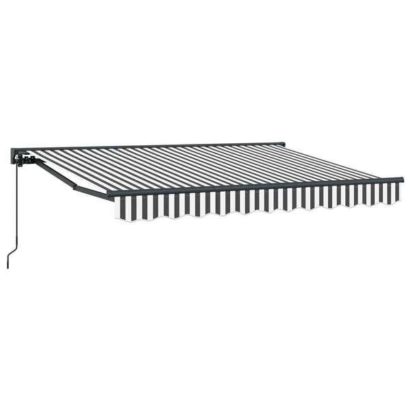 vidaXL Manual Retractable Awning Anthracite and White 2.5 x 2 m