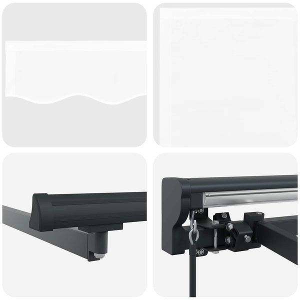 vidaXL Manual Retractable Awning White 2.5 x 2 m