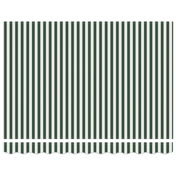vidaXL Manual Retractable Awning Green and White 2.5 x 2 m