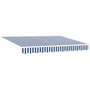 vidaXL Manual Retractable Awning Blue and White 3 x 2 m