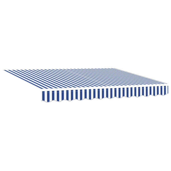 vidaXL Manual Retractable Awning Blue and White 3 x 2 m