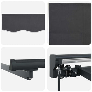 vidaXL Manual Retractable Awning Anthracite 3 x 2 m