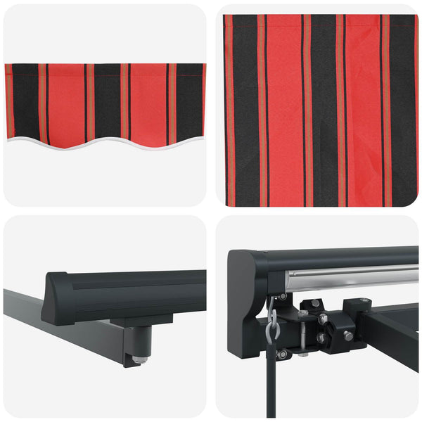 vidaXL Manual Retractable Awning Orange, Black and Yellow 3 x 2 m