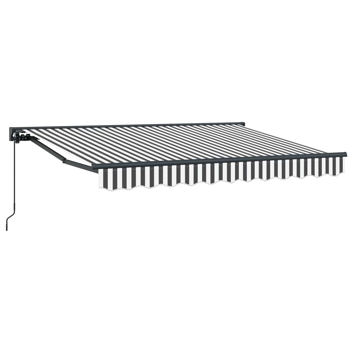 vidaXL Manual Retractable Awning Anthracite and White 3 x 2 m