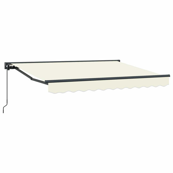 vidaXL Manual Retractable Awning Cream 3.5 x 2 m