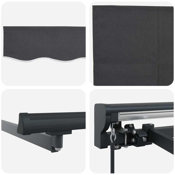 vidaXL Manual Retractable Awning Anthracite 3.5 x 2 m