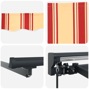 vidaXL Manually Retractable Awning Yellow, Orange and White 3.5 x 2 m