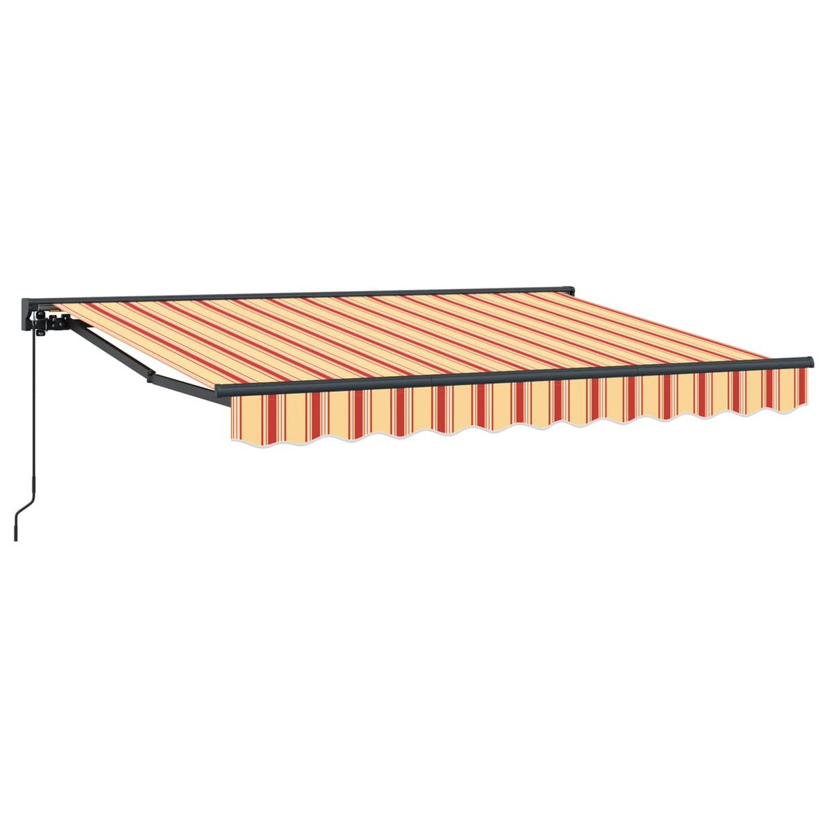 vidaXL Manually Retractable Awning Yellow, Orange and White 3.5 x 2 m