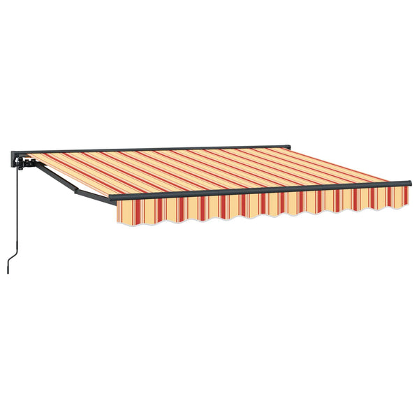 vidaXL Manually Retractable Awning Yellow, Orange and White 3.5 x 2 m