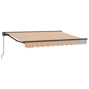 vidaXL Manually Retractable Awning Orange, Grey and Blue 3.5 x 2 m
