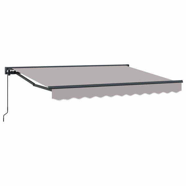 vidaXL Manual Retractable Awning Light Grey 3.5 x 2 m