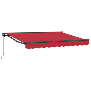 vidaXL Manual Retractable Awning Red 3.5 x 2 m