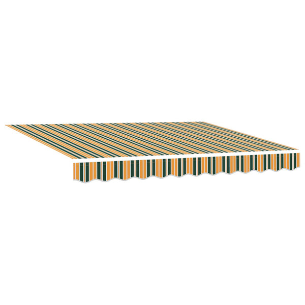 vidaXL Manual Retractable Awning Green and Yellow 3.5 x 2 m