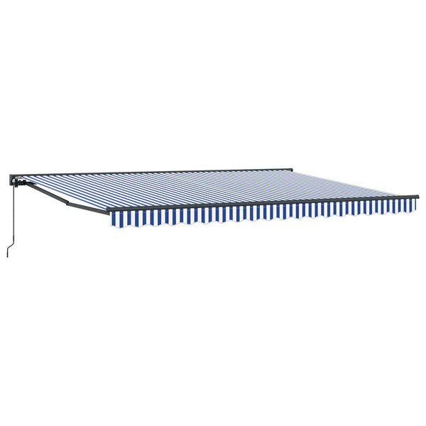 vidaXL Manual Retractable Awning Blue and White 4 x 2 m
