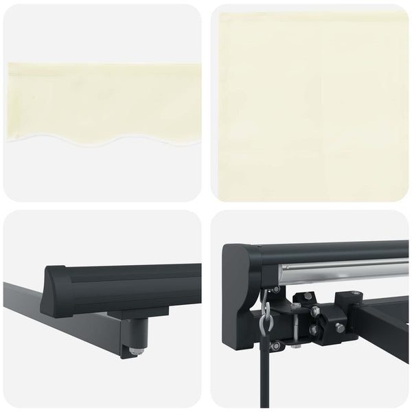 vidaXL Manual Retractable Awning Cream 4 x 2 m