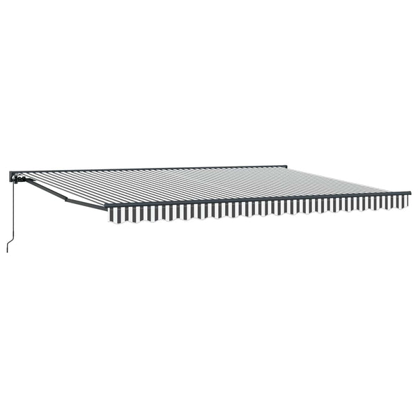 vidaXL Manual Retractable Awning Anthracite and White 4 x 2 m