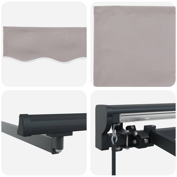 vidaXL Manually Retractable Awning Light Gray 4 x 2 m