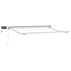 vidaXL Manual Awning Frame with LEDs Blue and White 2.5 x 2 m